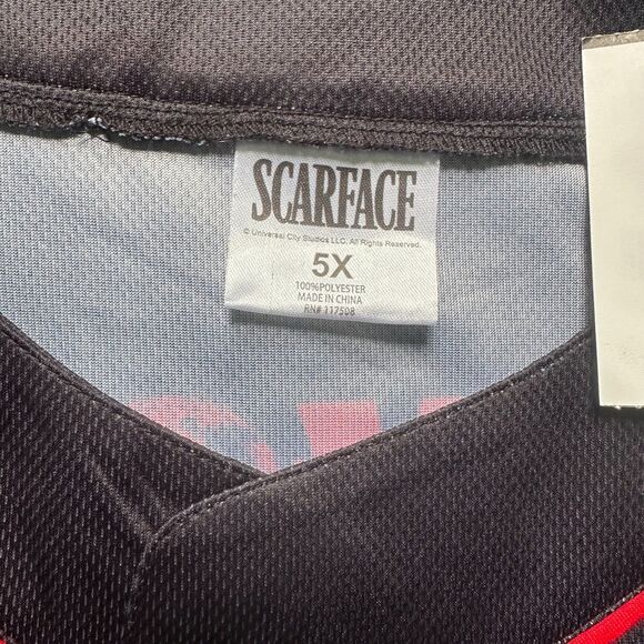 Scarface Tony Montana The World is Yours Black Baseball Jersey Men Size 5X NEW - Picture 5 of 5